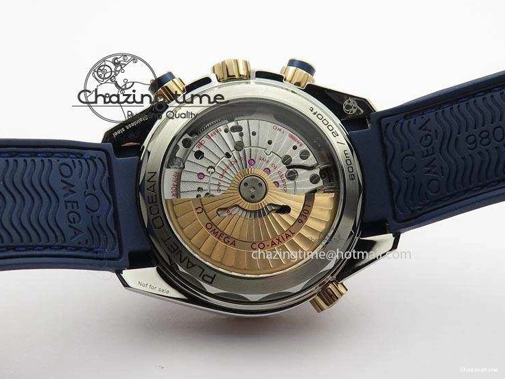 0513 GoodFit Seamaster Professional Chrono RG Blue Ceramic Blue Dial On Blue Gummy Strap A 8213